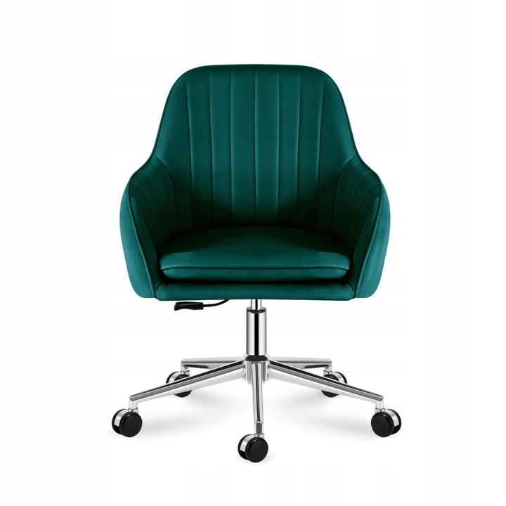 Scaun birou rotativ Mark Adler Future 5.2, material velur, cromat, verde, capacitate 130 kg