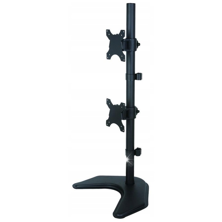 Настолна стойка за 2 LCD/LED монитора, Techly, 13"-27", 20кг, черна, 269x330x744мм