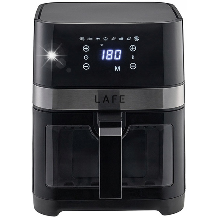 Еър фрайер, Lafe MasterFry, 1500W, 5L, 7 програми, LCD дисплей, черен