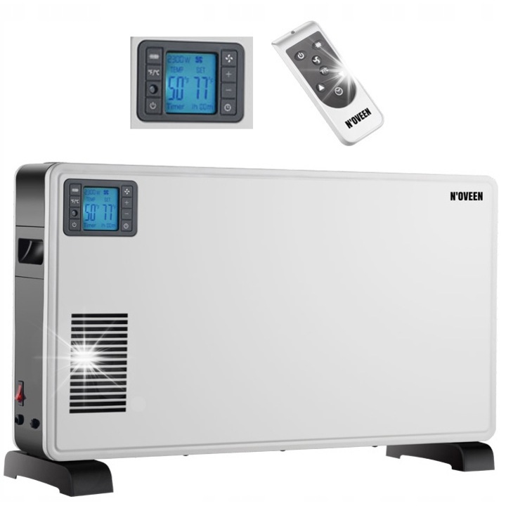 Convector electric N'OVEEN CH-9000, 3 trepte de putere, 1000W-2300W, LCD, 69x18x41,5cm