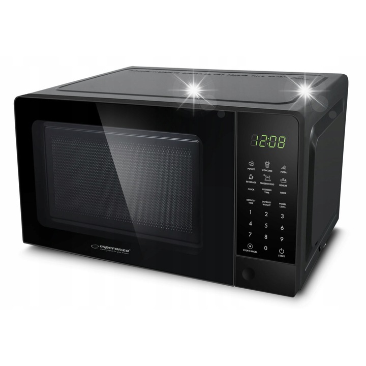 Cuptor cu microunde Esperanza Horneado 20L 700W, 6 programe de gatire, taler rotativ, dimensiuni 446x323x245mm
