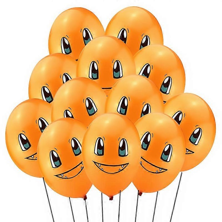 Комплект 20 латексови балона 12 инча, тема Pocket Monster, оранжеви