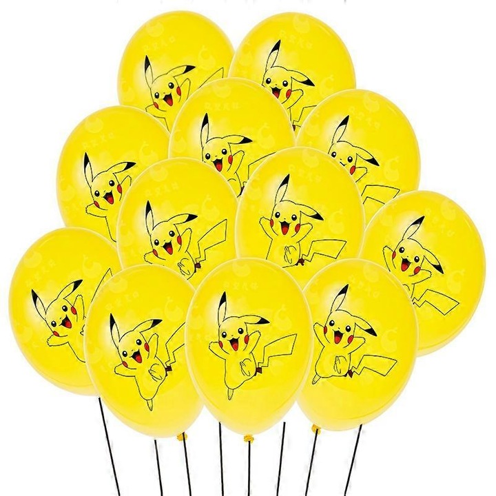 Комплект 20 латексови балона 12 инча, тема Pocket Monster, жълти