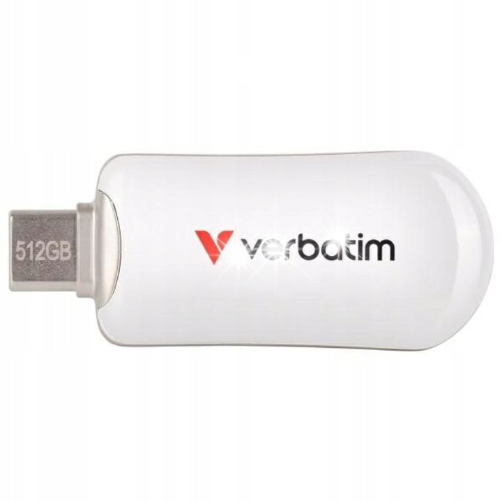 Pendrive Verbatim Plectra 512GB USB-C, fehér, 49x20,5x8,2mm
