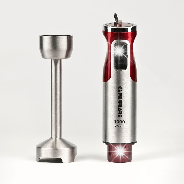 Turmixgép G3 Ferrari, 1000 W, 8 sebesség + Turbo, inox, 19 cm