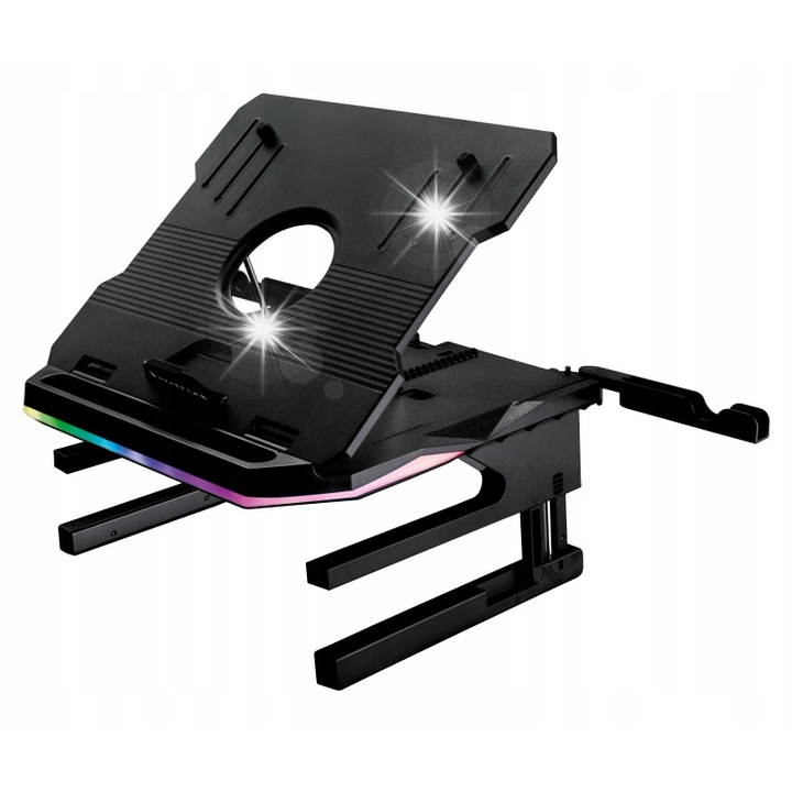 Support laptop SureFire Portus X2, multifunctional, RGB, 311x311x31,8mm, pentru laptopuri pana la 17,3"