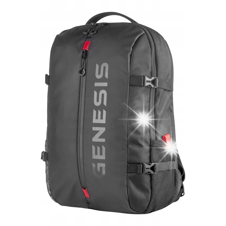 Genesis Pallad 410 laptop hátizsák, 15,6", 1680D poliészter, belső rekeszek, fekete színű