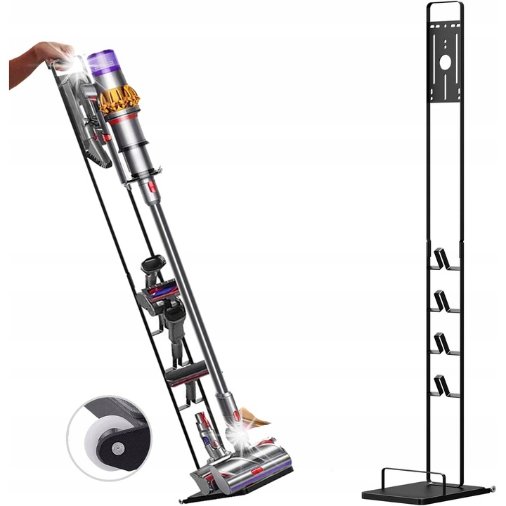 Stojak pentru accesorii aspiratoare VIBAS, 127x20,5x27,5cm, cu roti, pentru modele Dyson