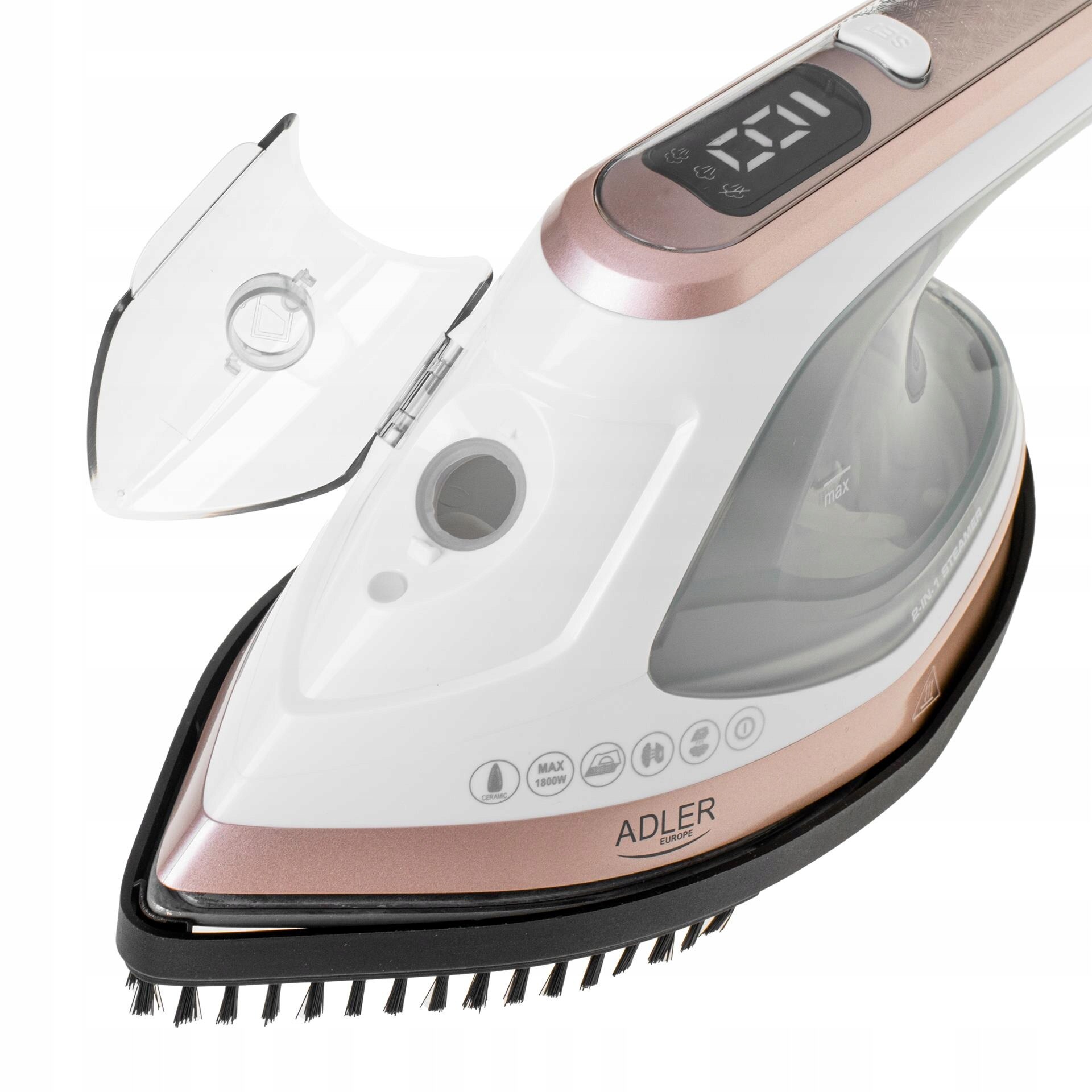 Fier de calcat cu abur Adler, parownica 2w1, ceramica, 1800W, culoare alba