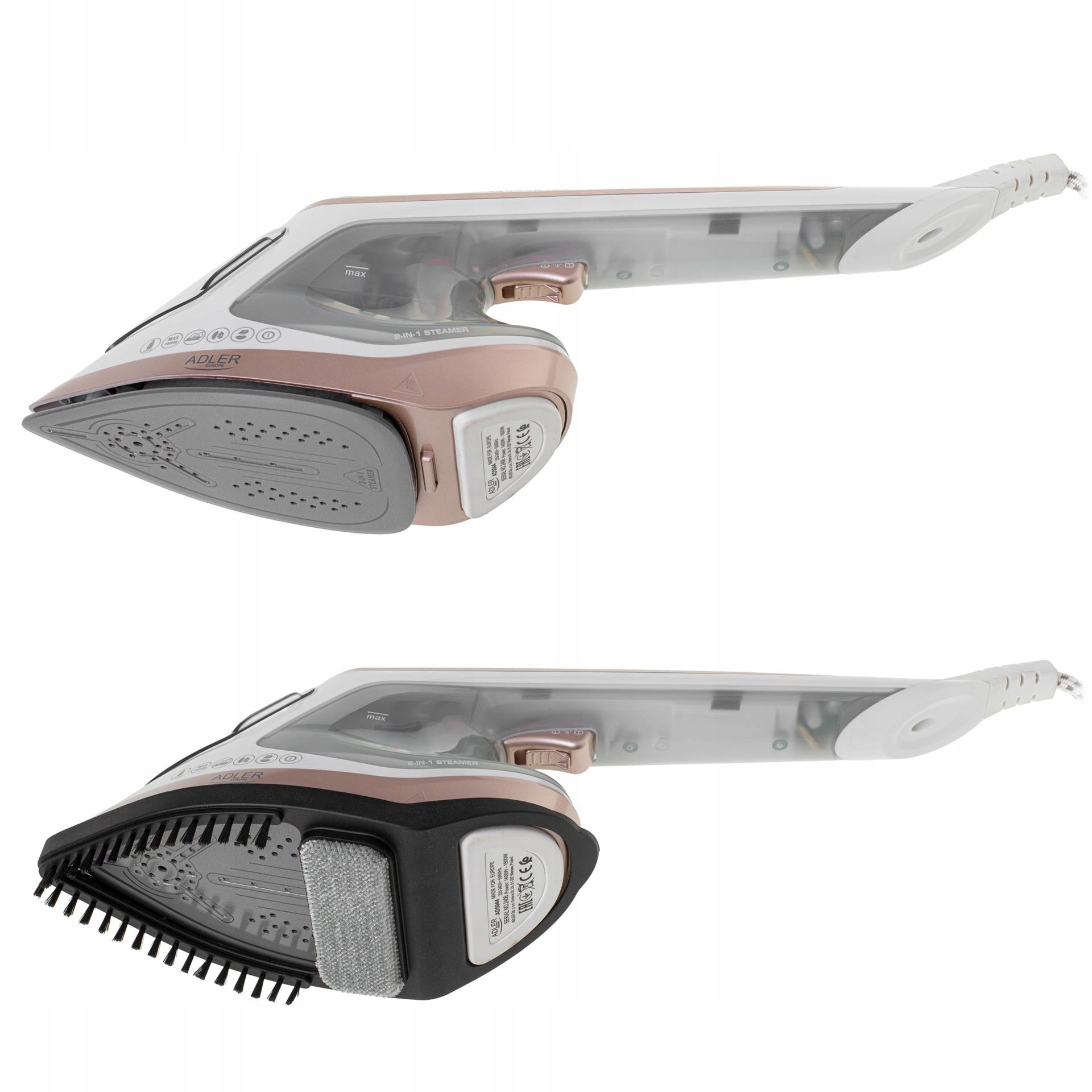 Fier de calcat cu abur Adler, parownica 2w1, ceramica, 1800W, culoare alba