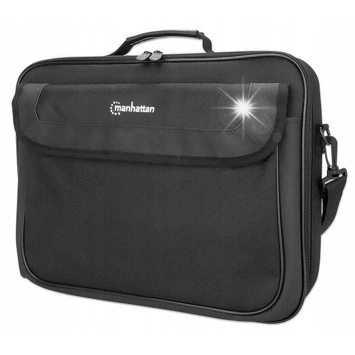 Manhattan Cambridge laptoptáska, 15.6", fekete, strapabíró anyag, több rekesszel