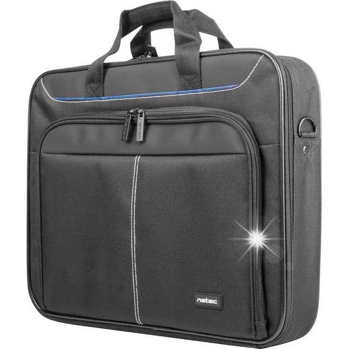 Natec Doberman 15,6" laptop táska, fekete, trolley rendszerrel, méretek: 42x32x6,5cm