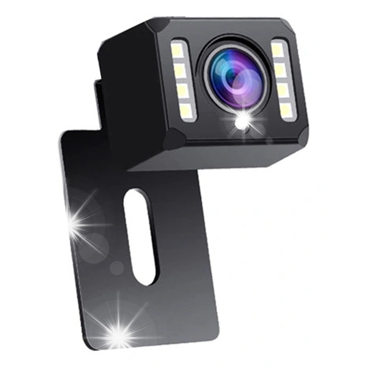 Безжична HD камера за задно виждане MBG Line, широк ъгъл на видимост, черна, 12-36V