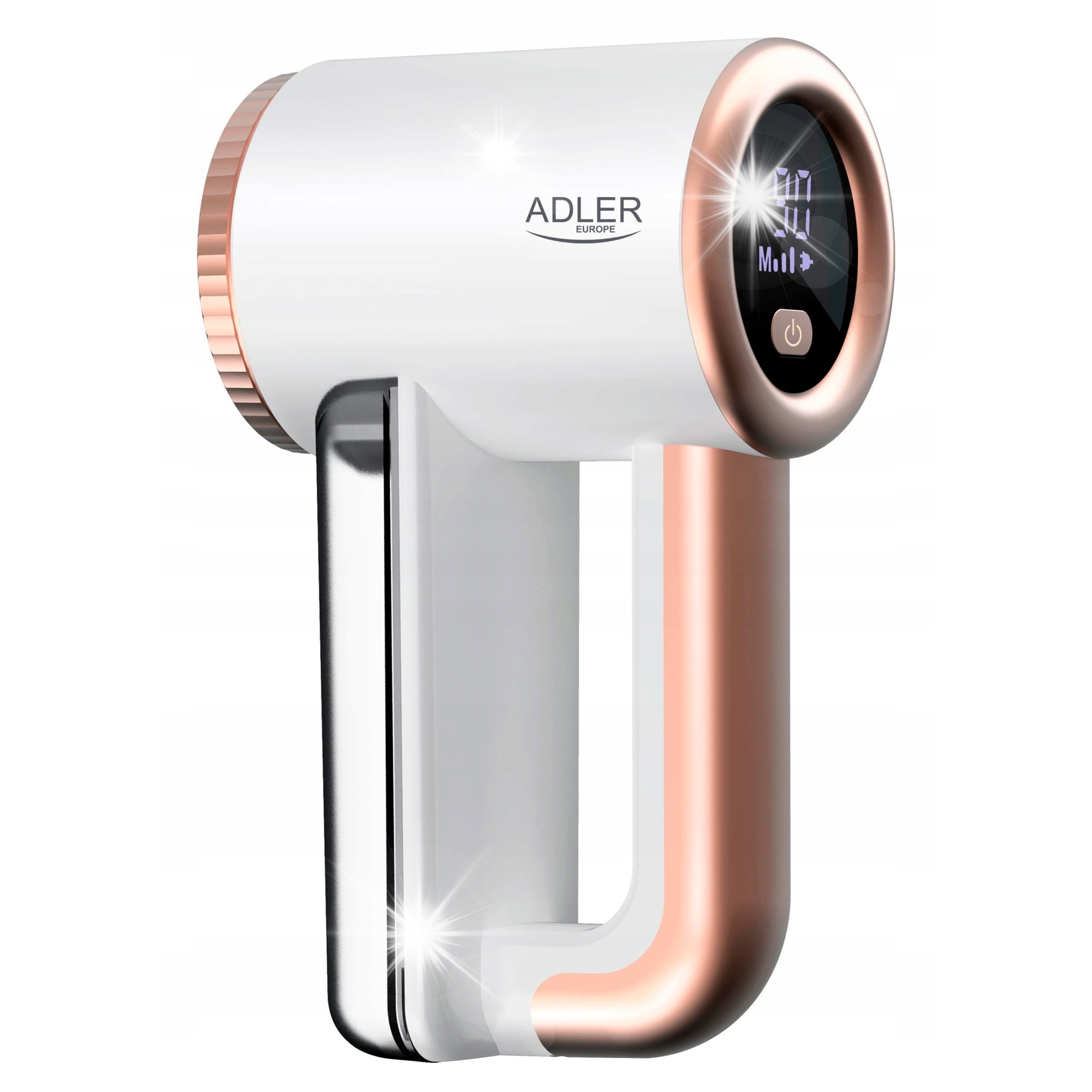 Aparat electric de scame ADLER, cu afisaj LCD, 3 viteze, acumulator 2000mAh, set complet, diametru 6,5cm