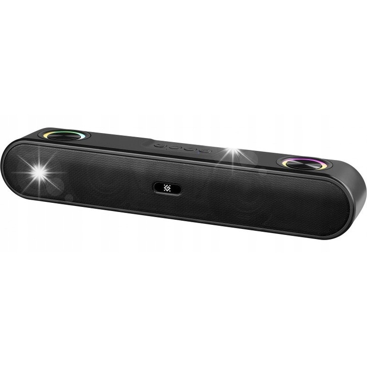 Soundbar, Defender, 16W, Bluetooth, negru, Iluminat LED