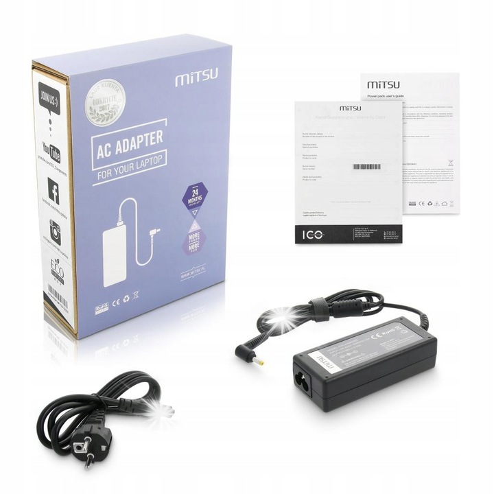 Incarcator laptop Movano 5V 4A, set cu instructiuni si garantie, 20W, 3.5x1.35mm