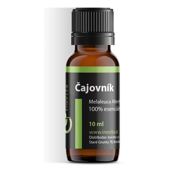 Ulei esential Tea Tree, Inevita, 10 ml, culoare galben pal, aroma intensa, din frunze