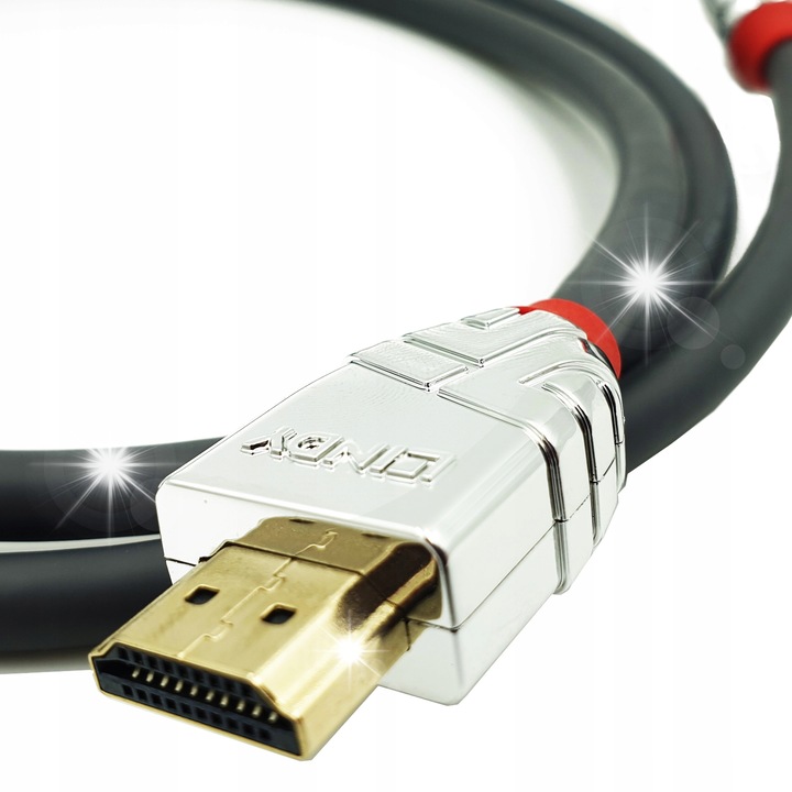 Cabluri HDMI 2.0 Lindy 37872, 2m, 18Gbps, suport 4K, gri/cromo