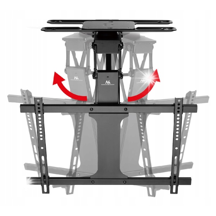 Електрическа таванна стойка за телевизор, Maclean MC-490, 32"-75", 35кг, черна, с дистанционно и регулиране на ъгъла