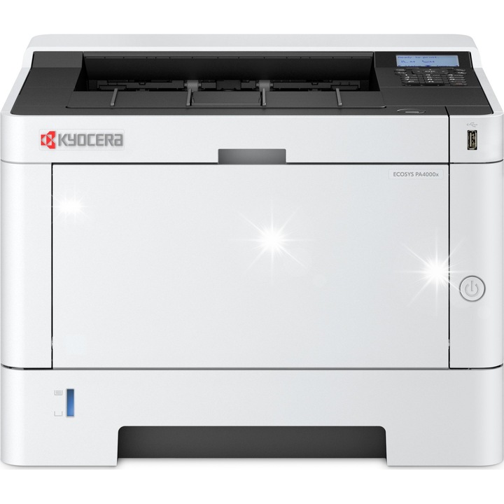Imprimanta laser A4 Kyocera ECOSYS PA4000x, 1200x1200 DPI, 40 pagini/min, neagra, 375x393x272mm
