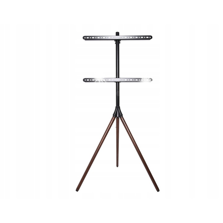 Стойка за телевизор, Techly, 32''-65'', 35кг, Цвят черно-кафяв, Размери 630x730x1420мм