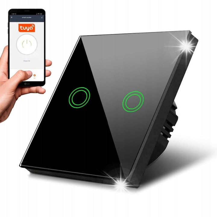 LED-es kapcsoló, Maclean, Érintős, Fekete