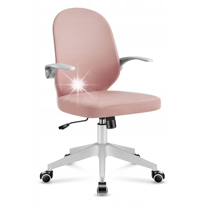 Scaun birou, Mark Adler, roz, 80x155cm, inaltime reglabila, suport lombar