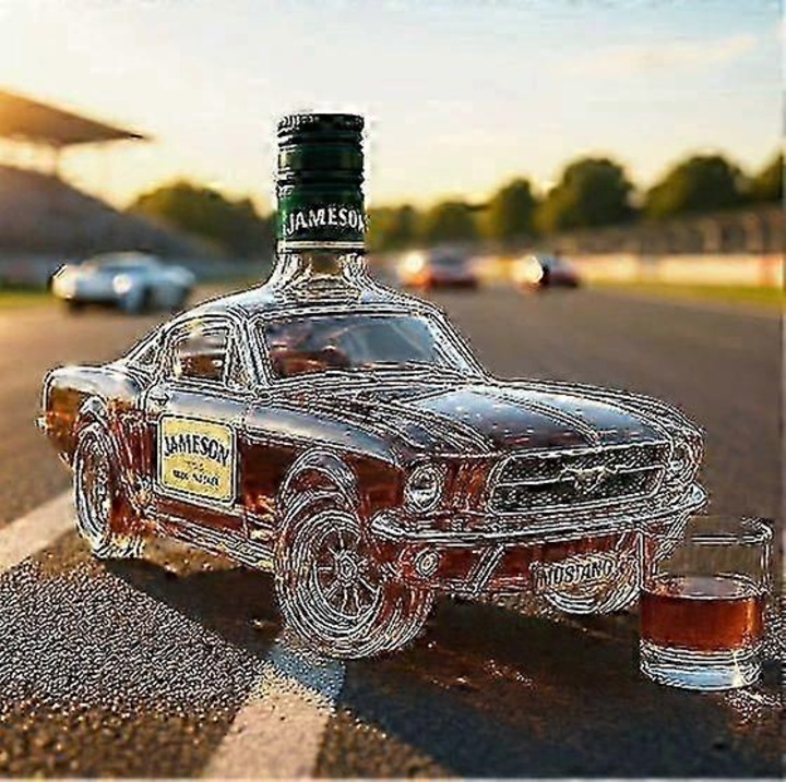 Dekantáló üveg whiskys üveg 350ml átlátszó sas design 19x8x8cm