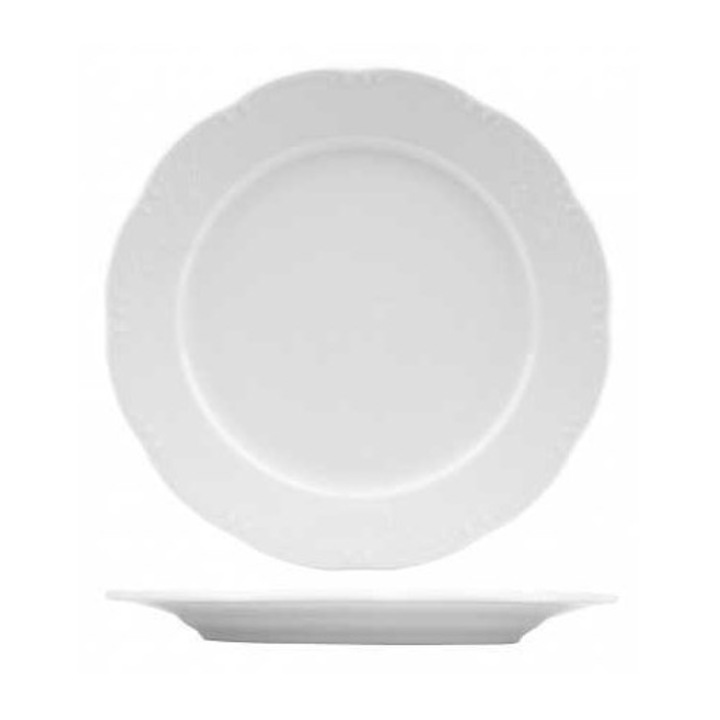 Set 12 farfurii intinse portelan Ionia Olympia, 17 cm, alb