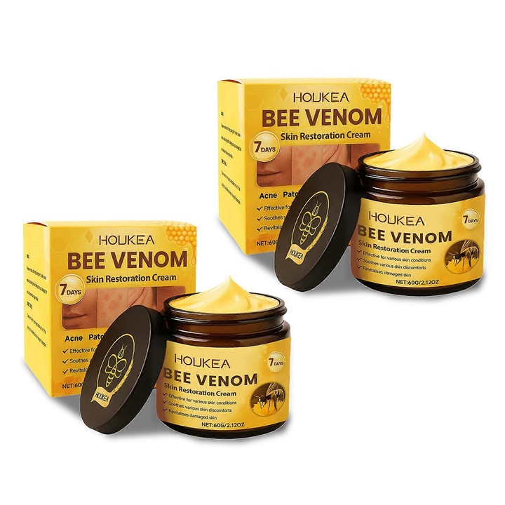 Méhméreg bőrregeneráló krém, 2 db, mélyhidratálás, bőrfelület javítása, 60g HOUKEA