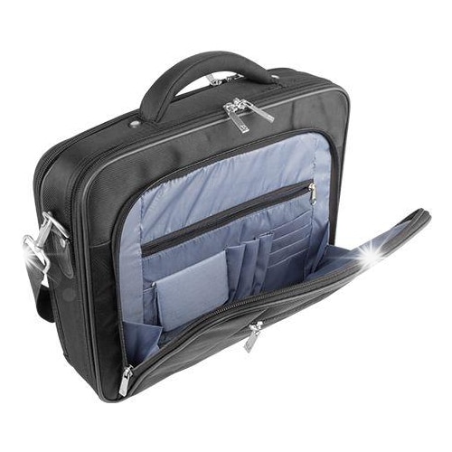 Geanta laptop Natec Boxer 15,6", 3 compartimente, sistem de protectie, neagra