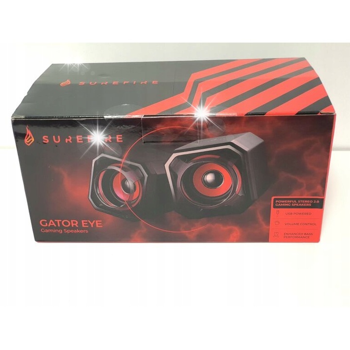 Boxe PC SureFire Gator Eye Gaming, 2.0, 5W, rosu, set