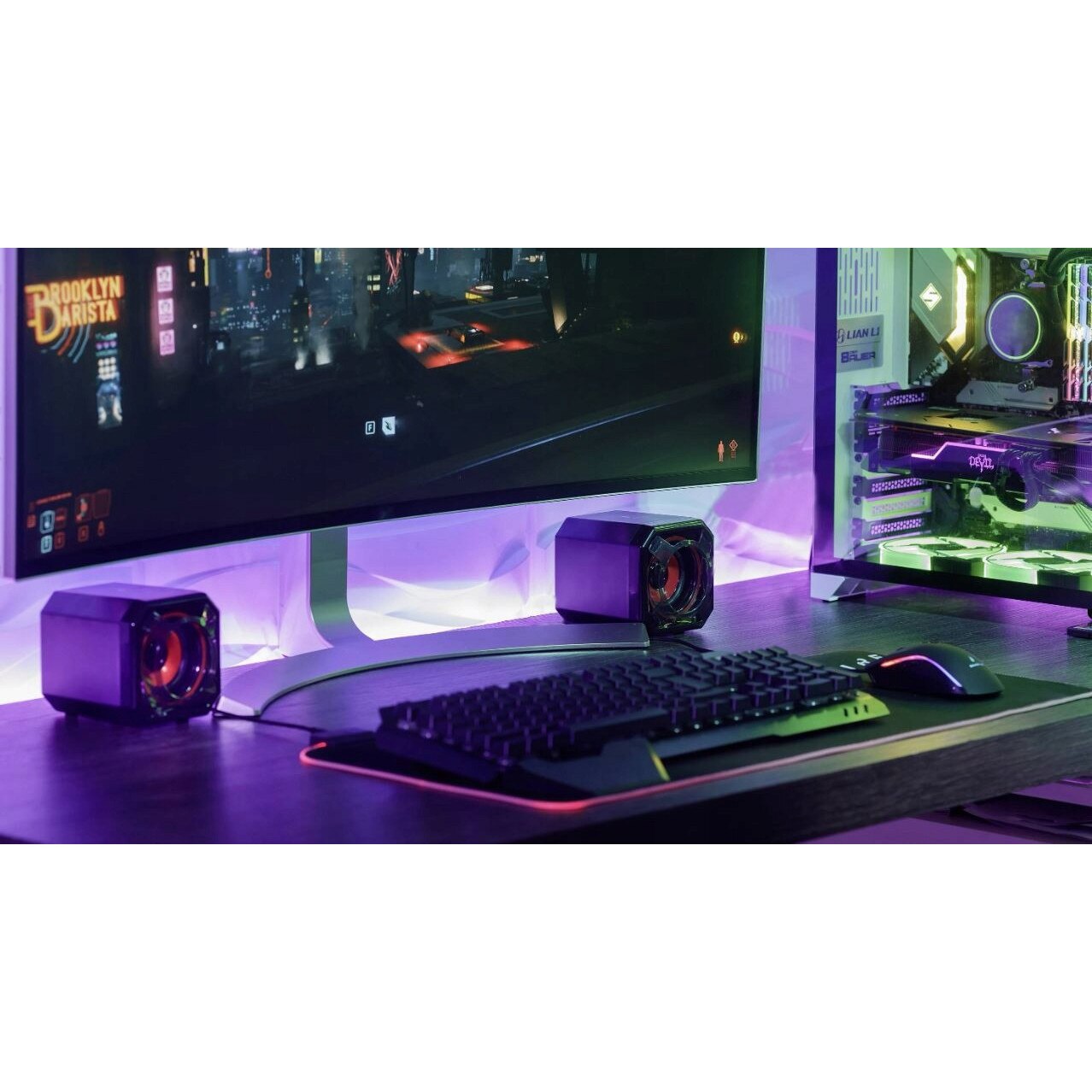 Boxe PC SureFire Gator Eye Gaming, 2.0, 5W, rosu, set - eMAG.ro