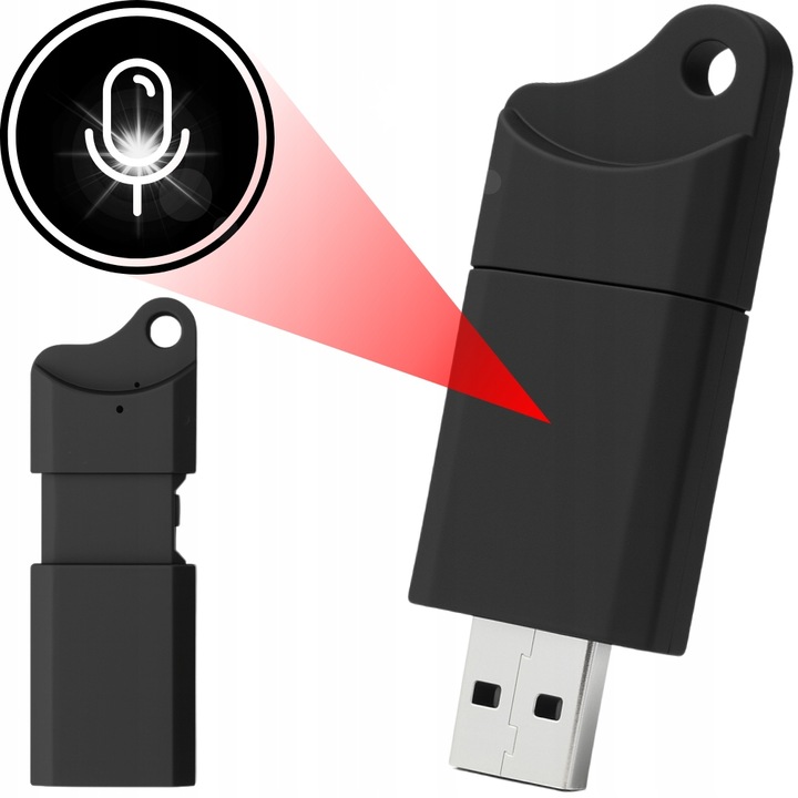 Диктофон флашка LU06, 128GB, черен, пълен комплект