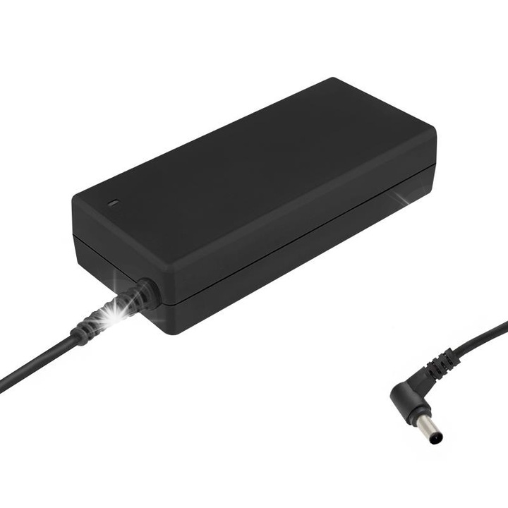 Qoltec laptop töltő 90W, 19,5V, 4,7A, fekete, 128x53x27mm