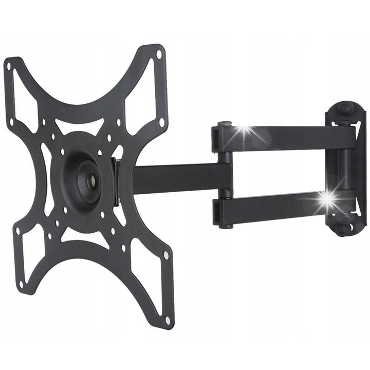 Въртяща се стойка за телевизор 19"-37", 25 кг, черна, за LCD/LED/плазма, Techly