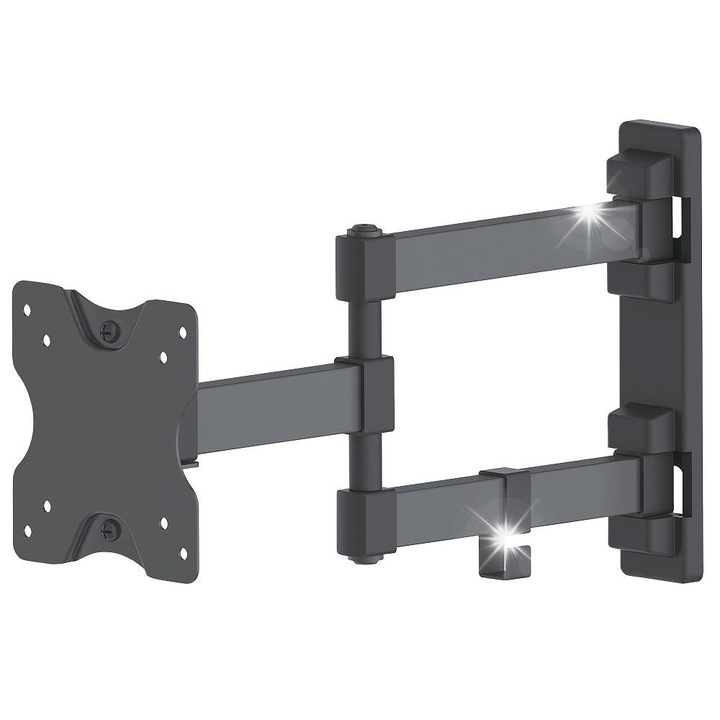 Manhattan TV tartó, 13"-27", 20kg, dupla kar, fekete, 344x118x206mm
