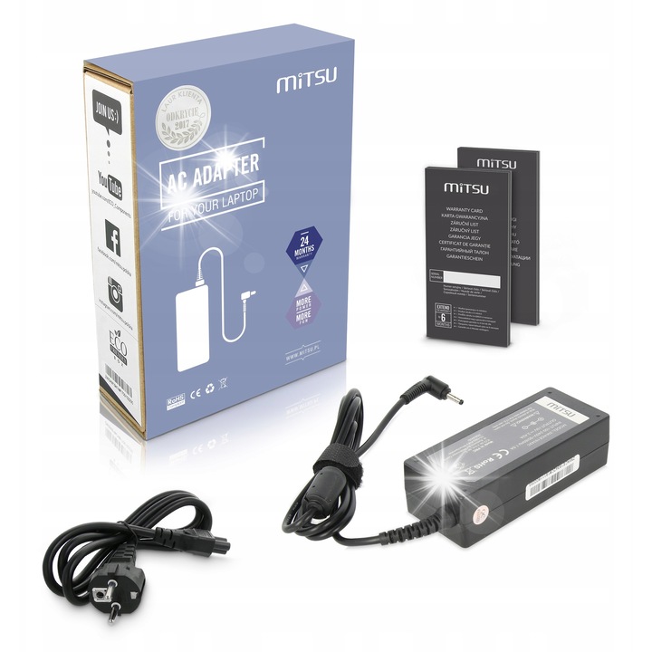 Зарядно за лаптоп Mitsu 19V 3.42A, 65W, с кабел, за Acer