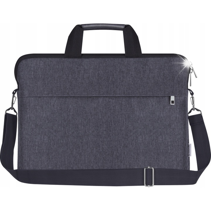 Geanta laptop, Defender, 15.6'', gri inchis, cu protectie impotriva zgarieturilor si captuseala din polar