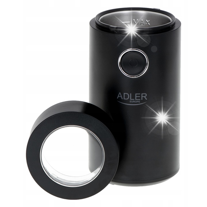 Rasnita de cafea Adler AD 4446, 150W, 75g, negru-silver