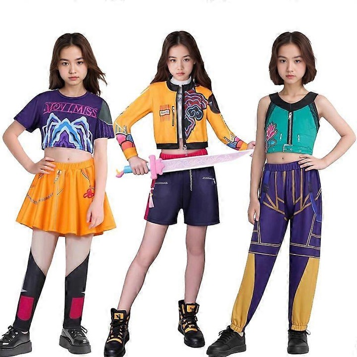 Costum de Halloween KPop Demon Hunters, Rumi Mira Zoey, poliester, usor, confortabil, set 110 Zoey