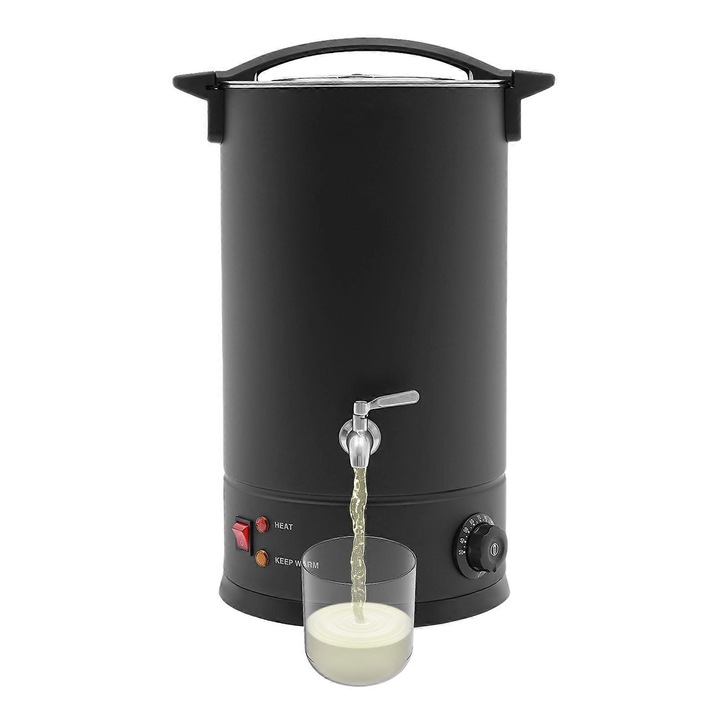 Elektromos viaszolvasztó, 8L/10L/15L, fekete, rozsdamentes acél, 10L űrtartalommal