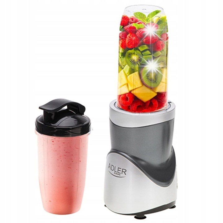 Блендер Adler AD 4084, 1200W, комплект с 3 контейнера и 1 чаша, елегантен дизайн, без BPA