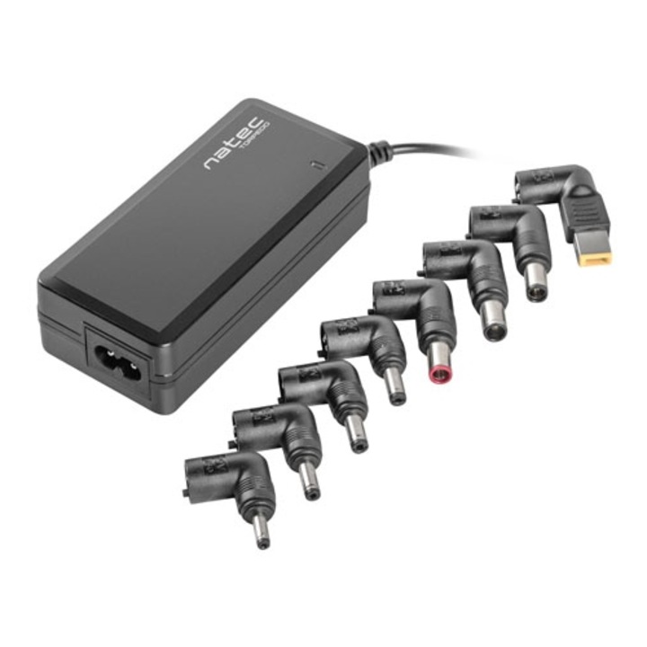 Natec Torpedo Uni-70 65W laptop töltő, 8 fej, 100-240V