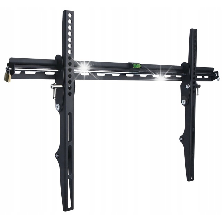 Стойка за телевизор Techly 40"-65", макс. 50кг, със заключване, черна, 724x420x37мм