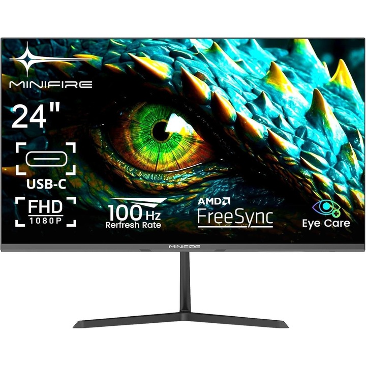 Monitor, MiniFire, 24 inch, Full HD 1920x1080, 100Hz, Negru