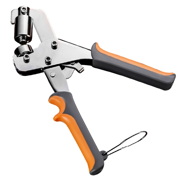 Cleste multifunctional din otel inoxidabil pentru perforare si butonare, 100 butoane incluse, 10.5mm, set