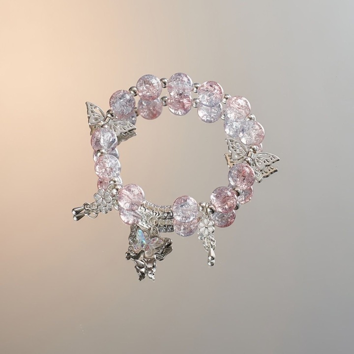 Bratara handmade cu design de labuta de pisica, multicolor, din aliaj, pentru femei