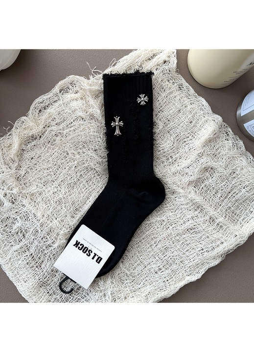 Дамски чорапи, метализирани, памучни, многоцветни, 30x45см