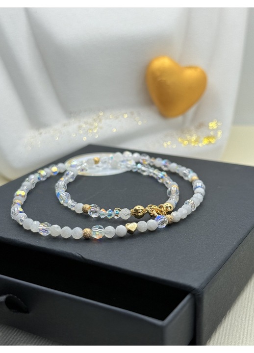 Colier KARELINE, Piatra Lunii, Argint placat cu Aur